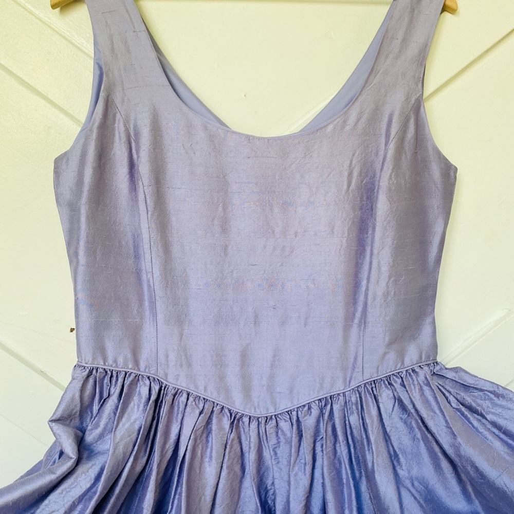 Laura Ashley lavender silk princess midi dress